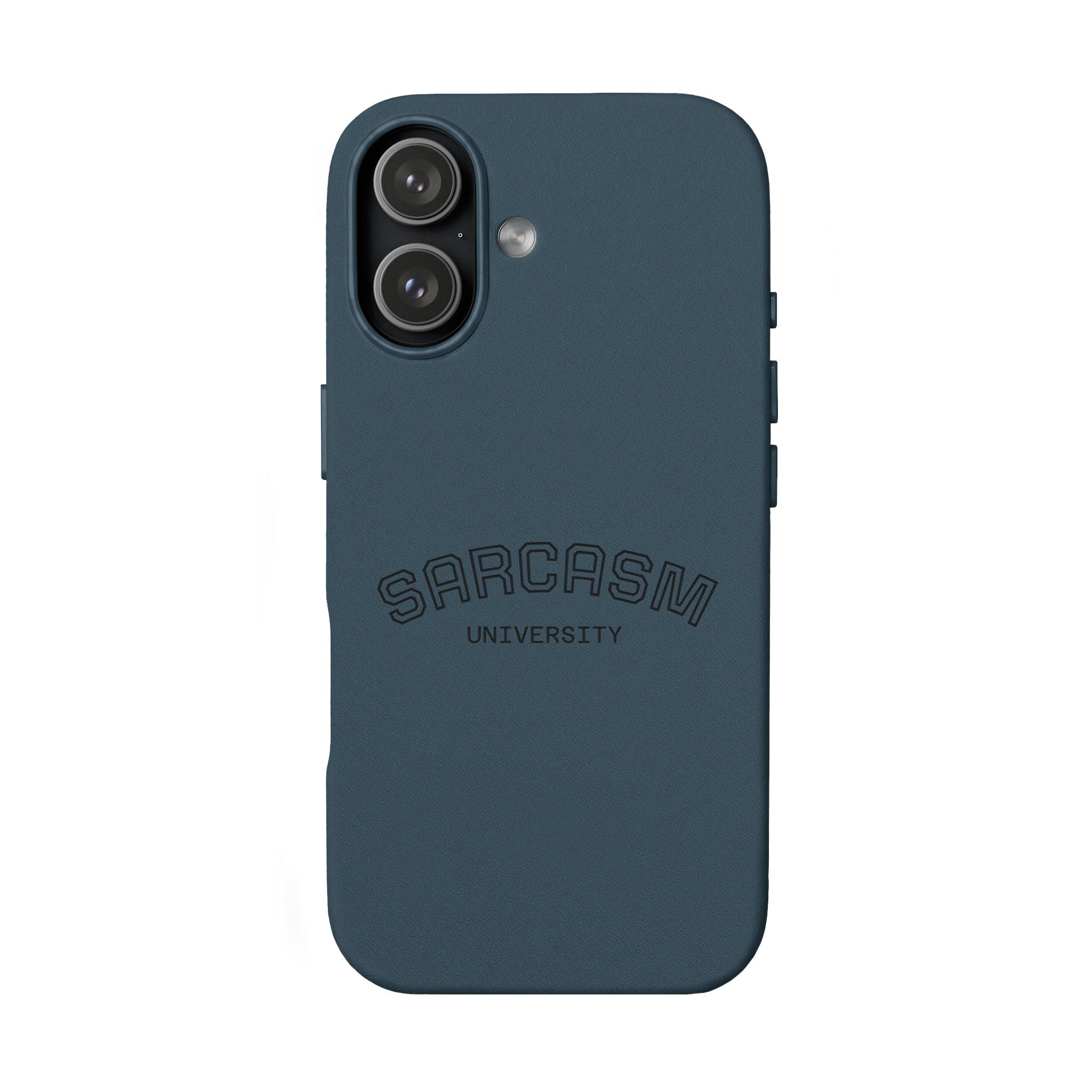 PU Leather Phone Case — 'Sarcasm University' Engraved