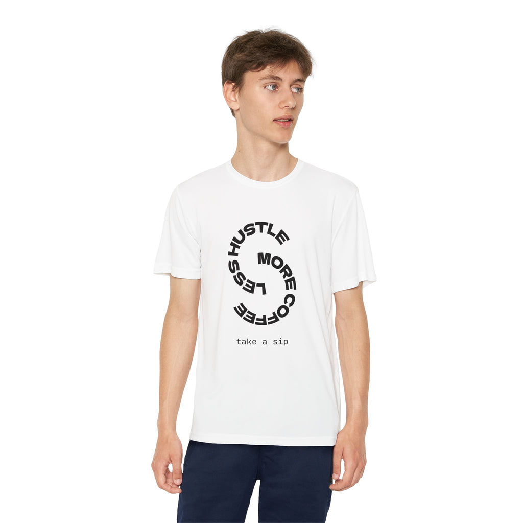Youth Tee — "Hustle More, Coffee Less" Minimalist Graphic Shirt