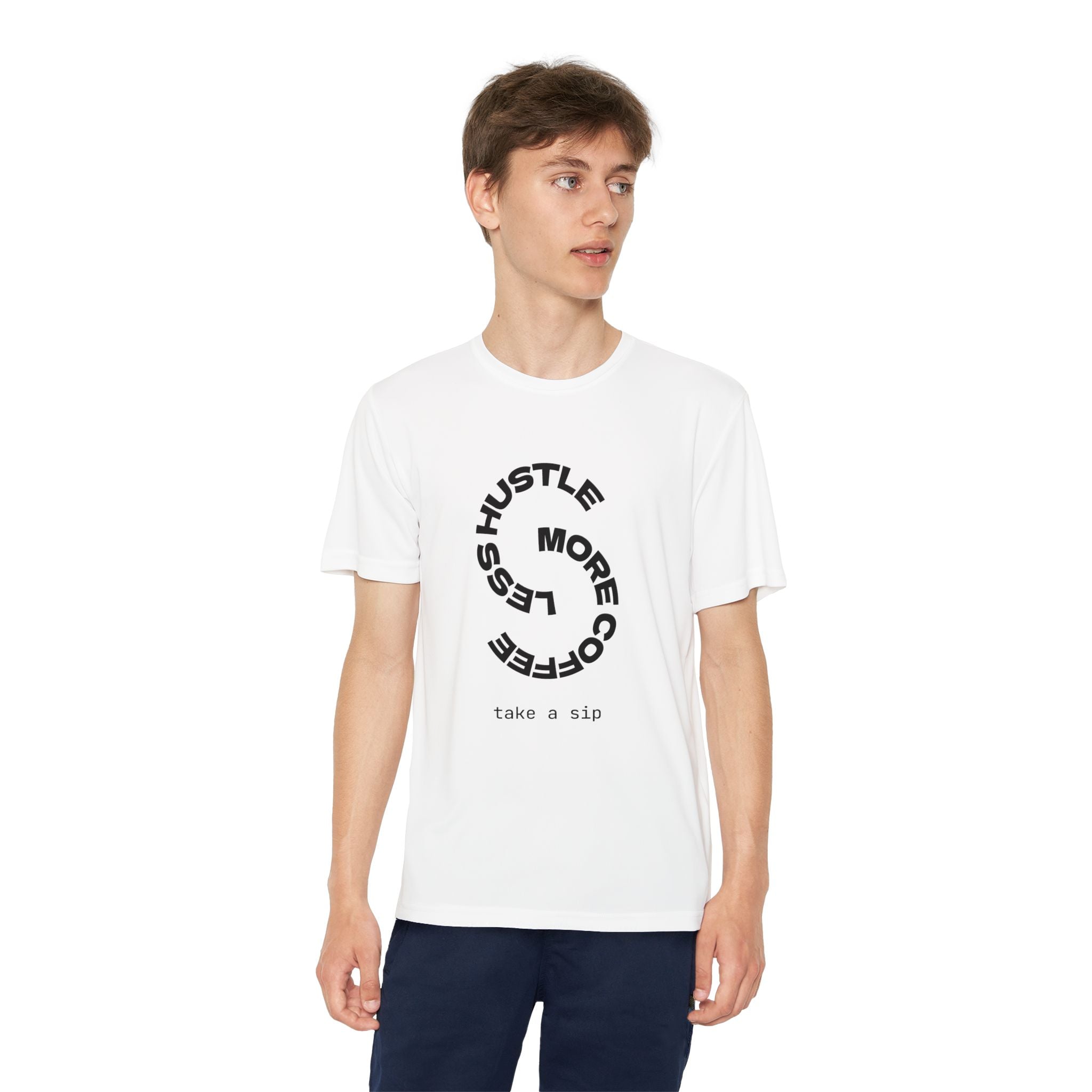 Youth Tee — "Hustle More, Coffee Less" Minimalist Graphic Shirt