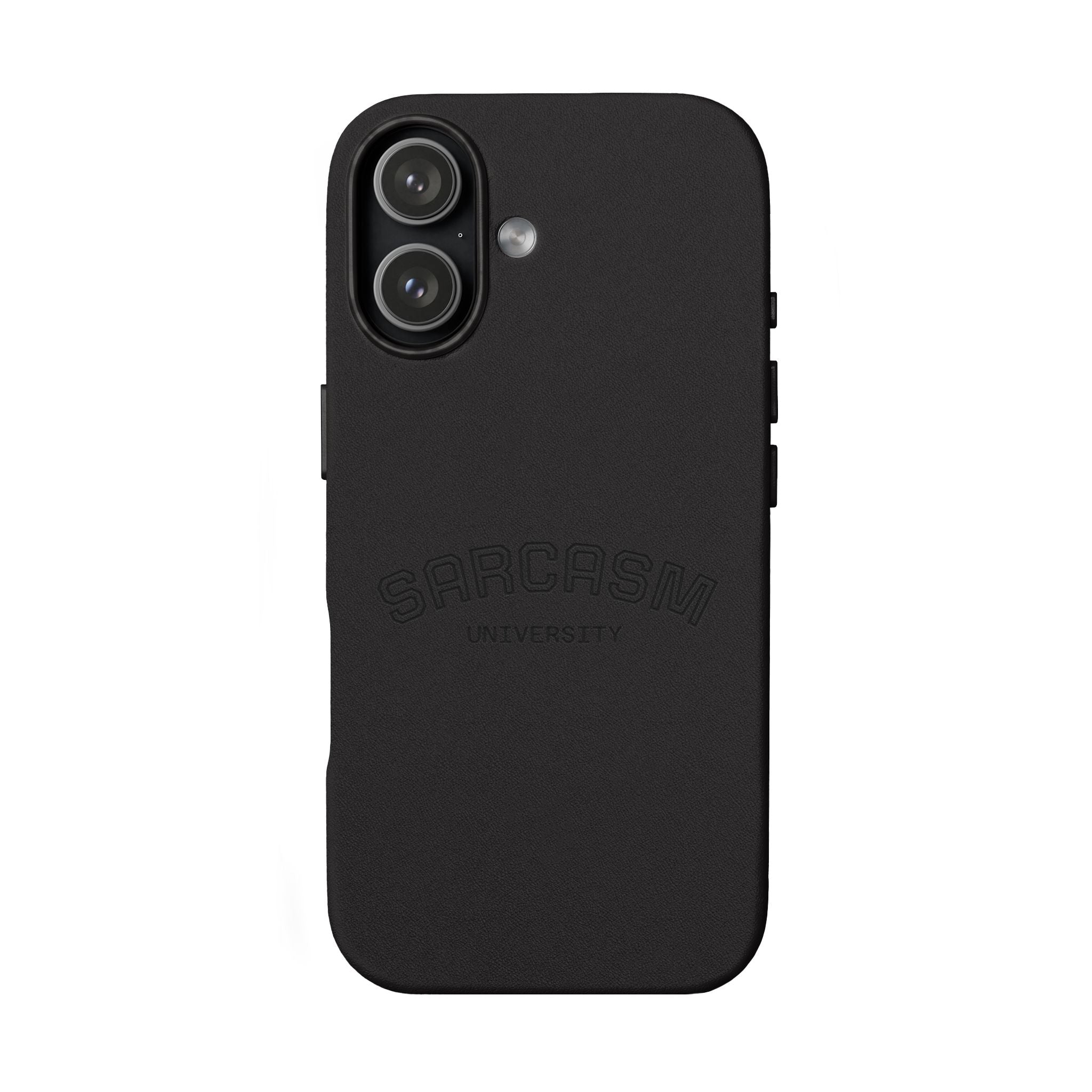PU Leather Phone Case — 'Sarcasm University' Engraved