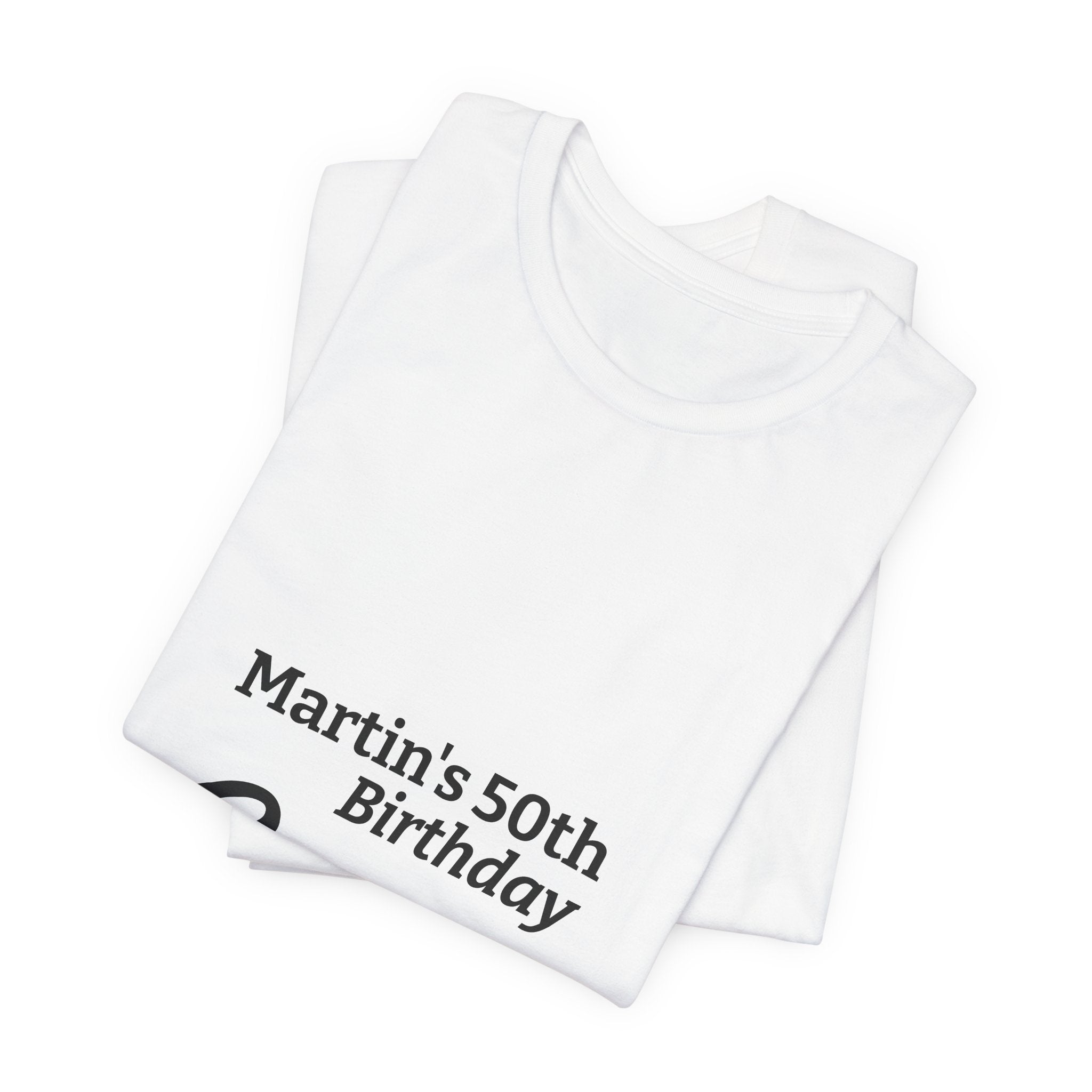 Birthday Crew T‑Shirt — Personalized "Martin's 50th Birthday Crew" / Back "60 Years Certified Classic"